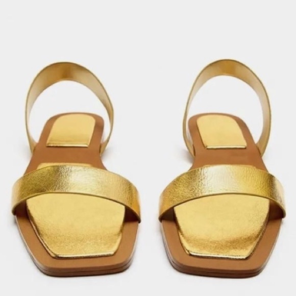 Zara Gold Sandals - Picture 2 of 7